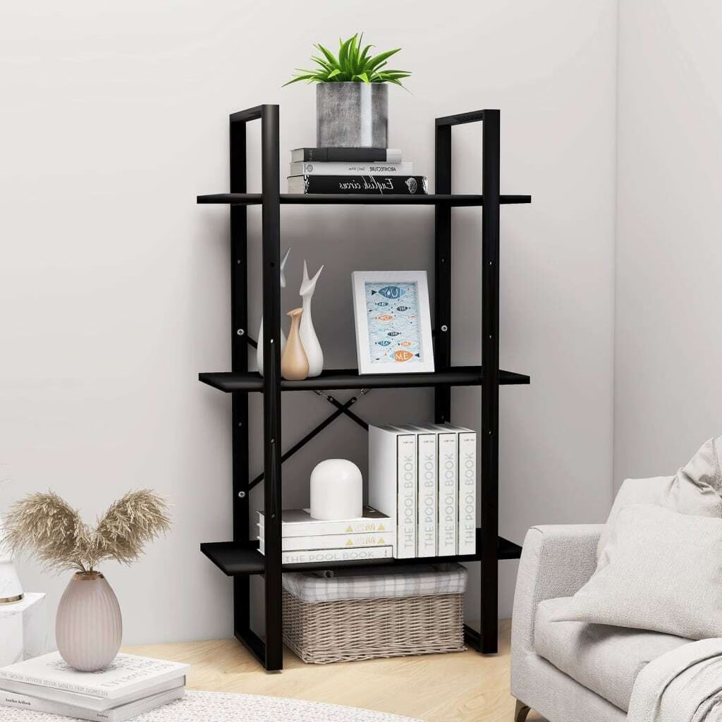 Storage Shelf Black Metal Medium Storage Shelf Rectangular