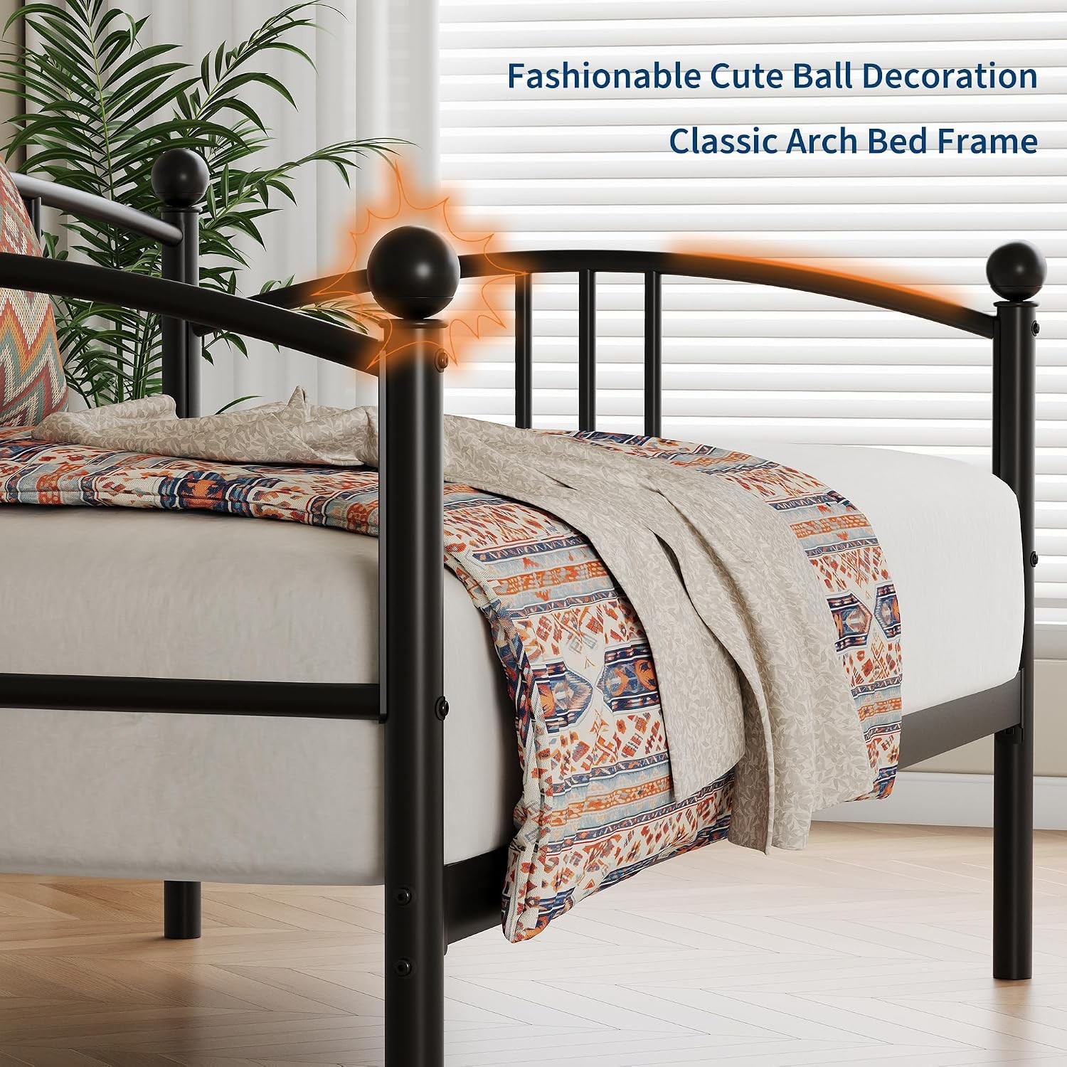 Metal Twin Size Sofa Bed Frame Modern Sofa Bed with Heavy Duty Steel Slats