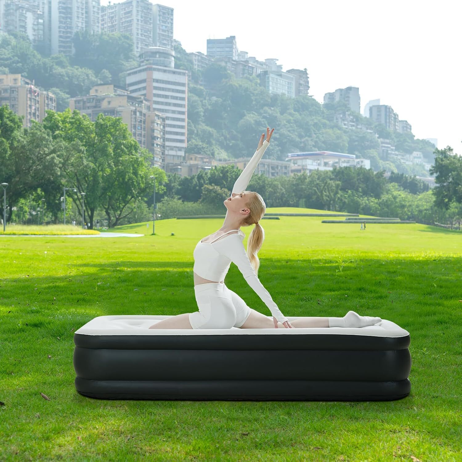 16″ 18″ Twin Queen Air Blow Up Inflatable Mattress Airbed with Built-in Pump