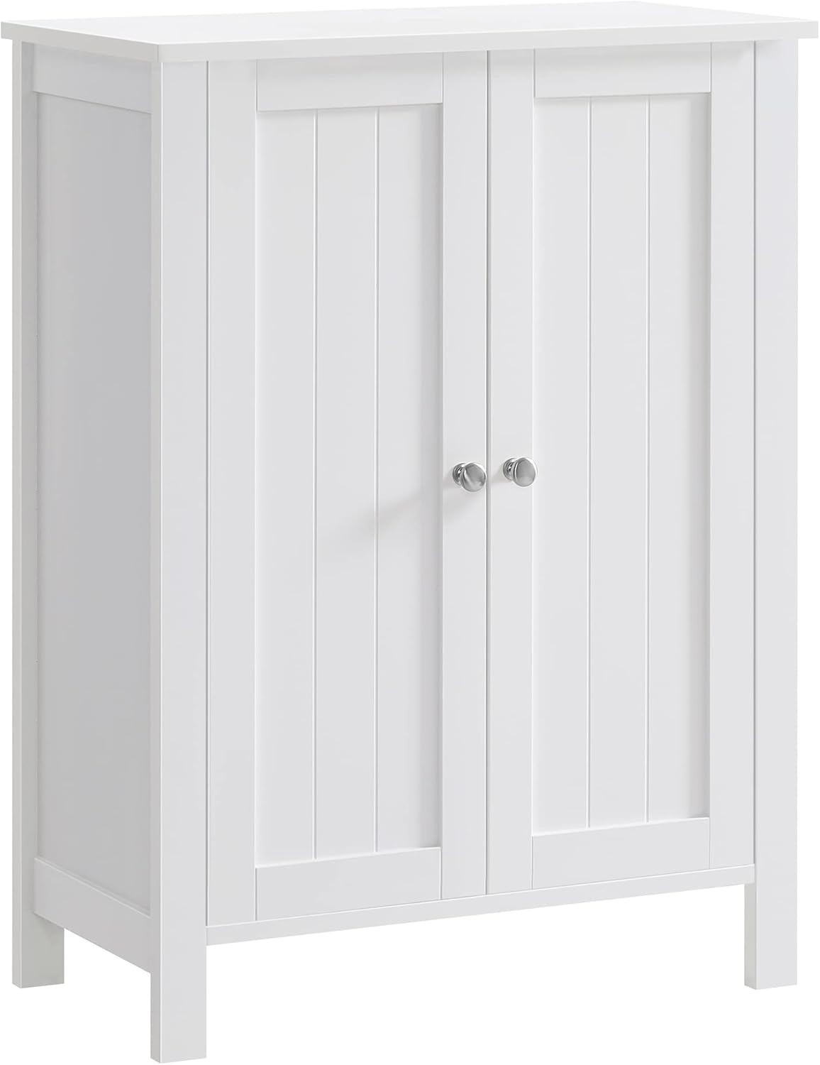Multi-Purpose Freestanding Storage Unit with 2 Adjustable Shelves in Cloud White