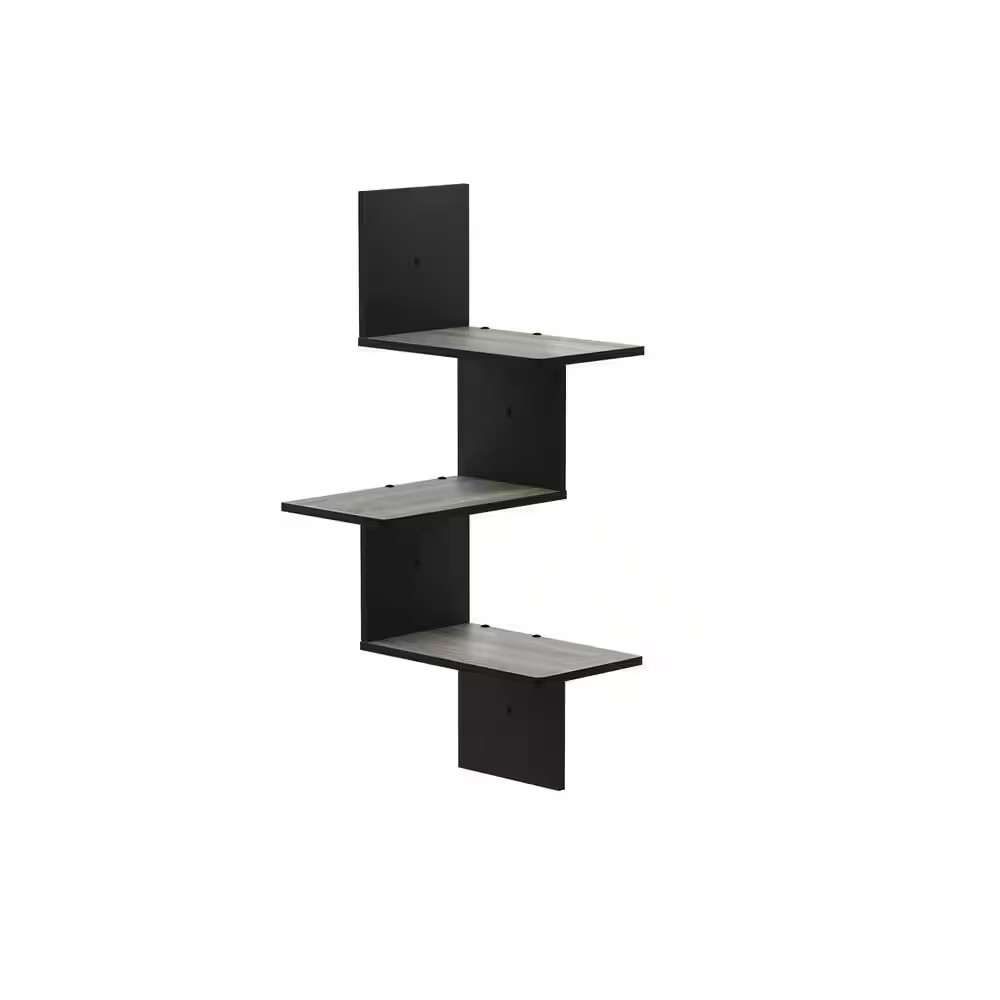 Rossi Modern 13 In. X 13 In. X 32 In. French Oak Grey Wood Decorative Wall Shelf