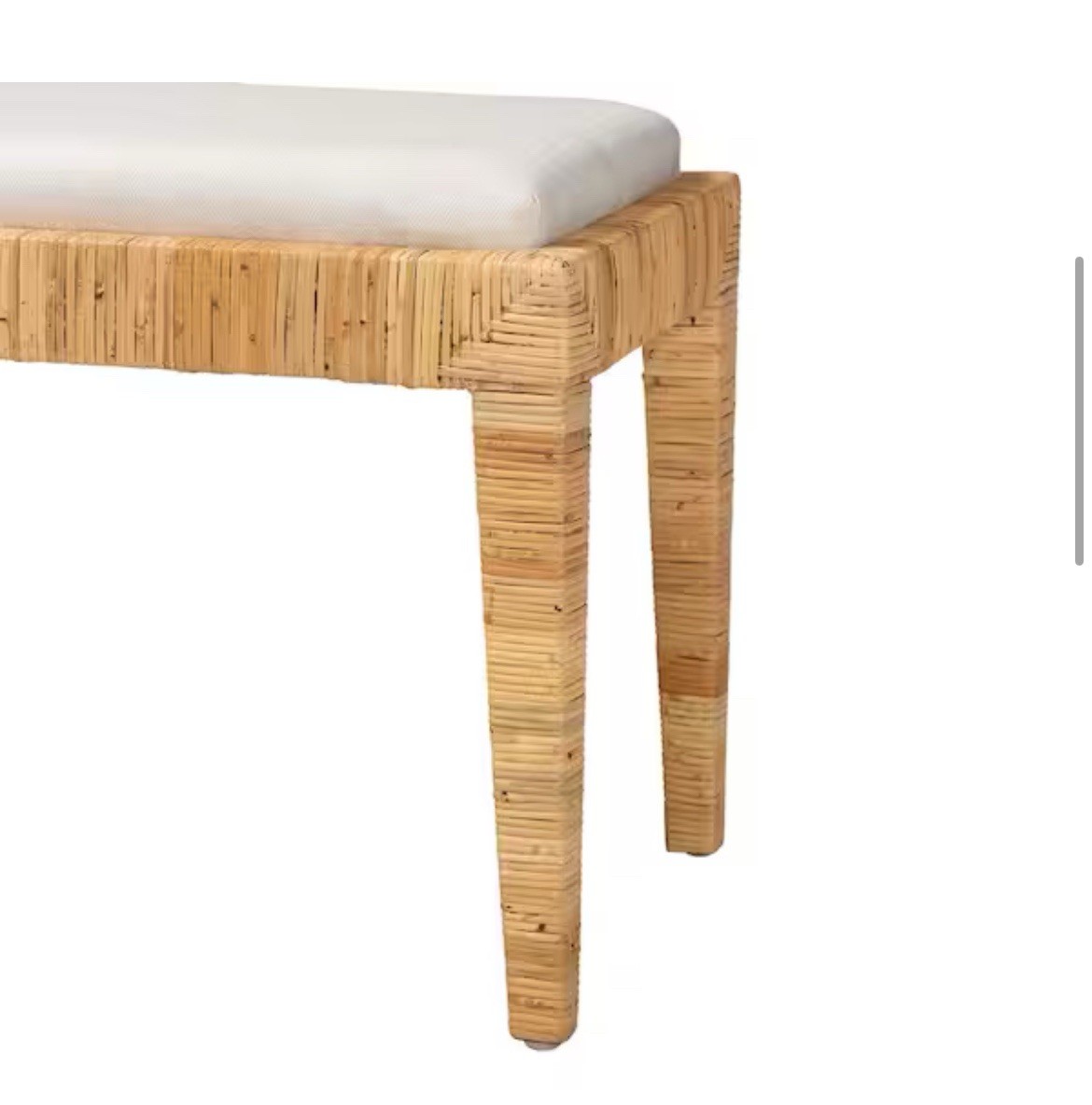 Sofia Natural Rattan Bench (20.1 in. H x 48 in. W x 15.7 in. D)