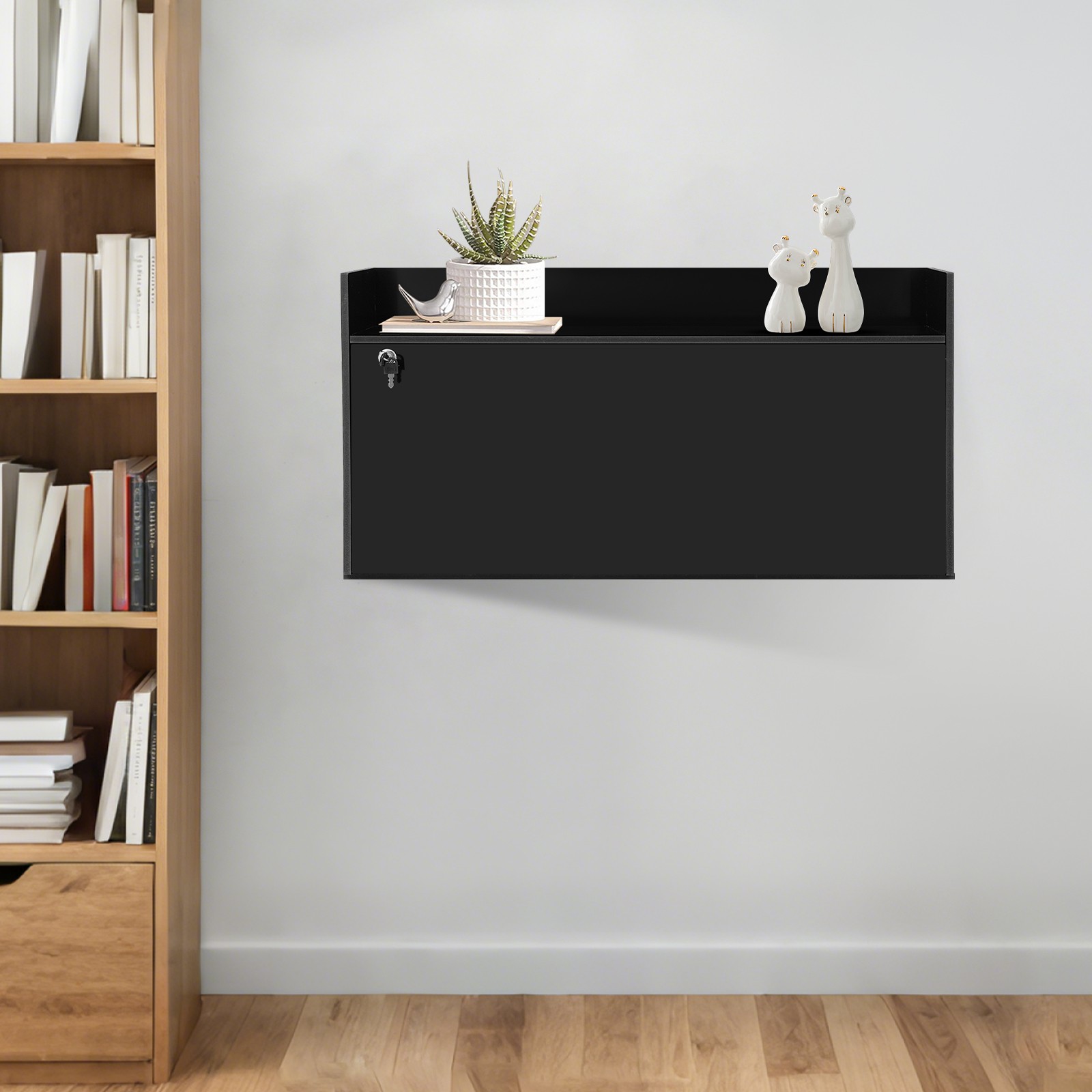 Wall Mounted Desk Cabinet, Multifunctional Floating Desk,Foldable Table Cabinet