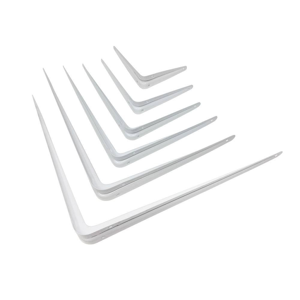 12 In. X 14 In. White Steel Shelf Bracket (24-Pack)