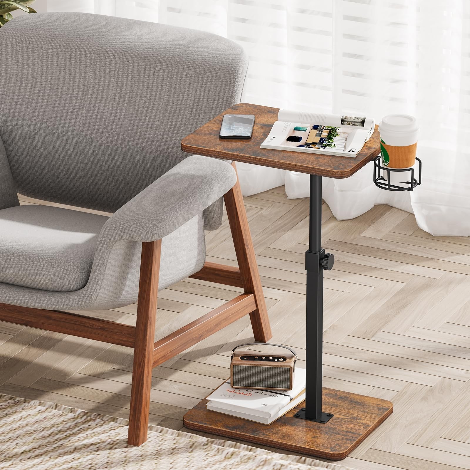 TV Tray Table, 360Â° Swivel Height Adjustable TV Trays for Eating on Couch,Sof