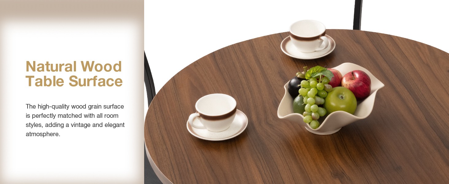 Round Dining Table Set for 4, Kitchen Table and Chairs for 4, Dining Room Circle
