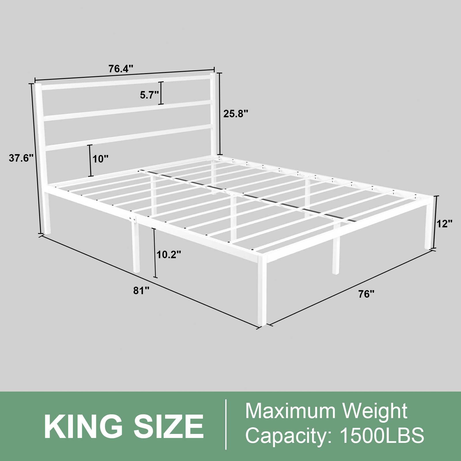Metal Platform Bed Frame Twin/Full/Queen/King Size with Classic Style Headboard