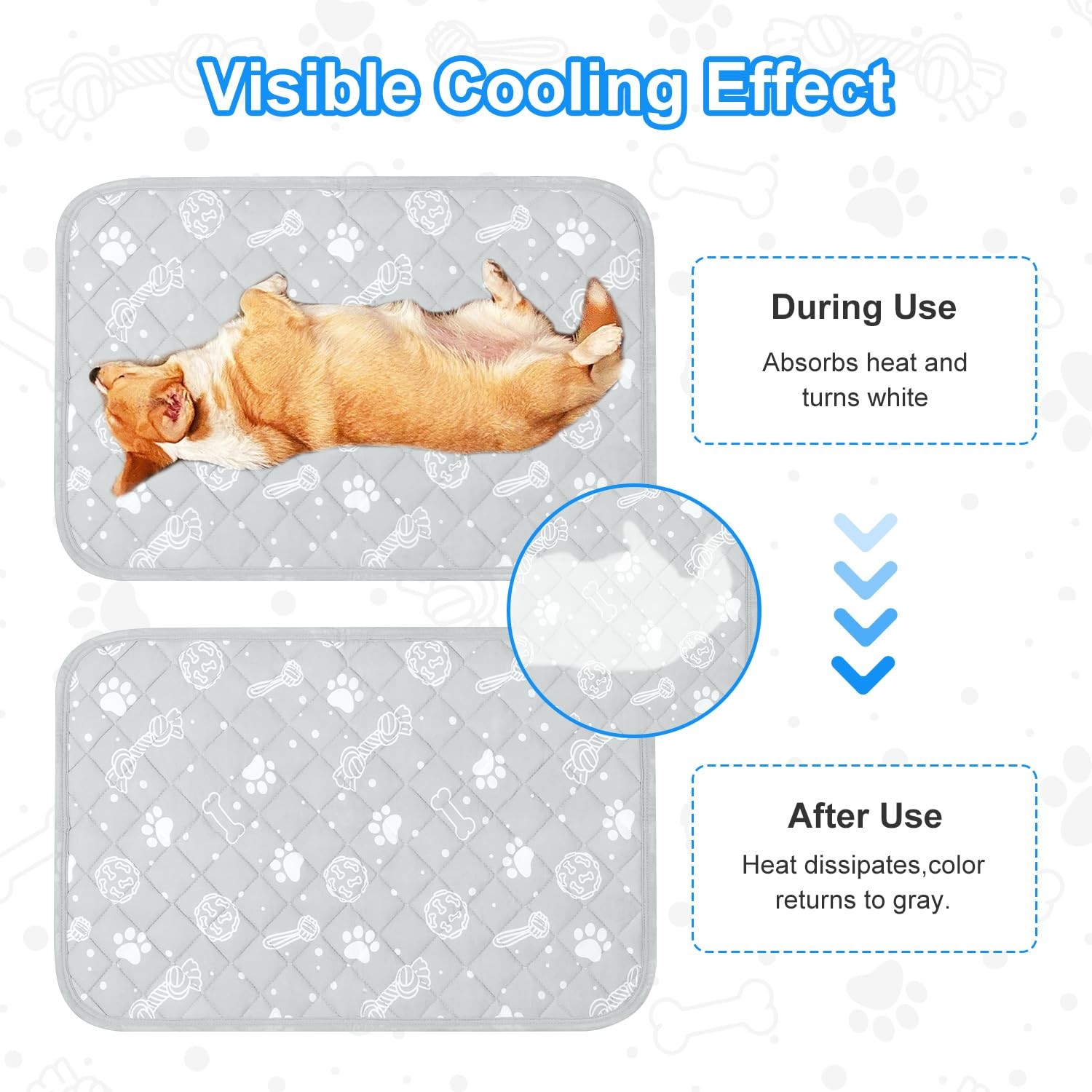 Mh Mylune Home Dog/Cat Cooling Mat Cool-Chill Cooling Fiber Endothermic Color