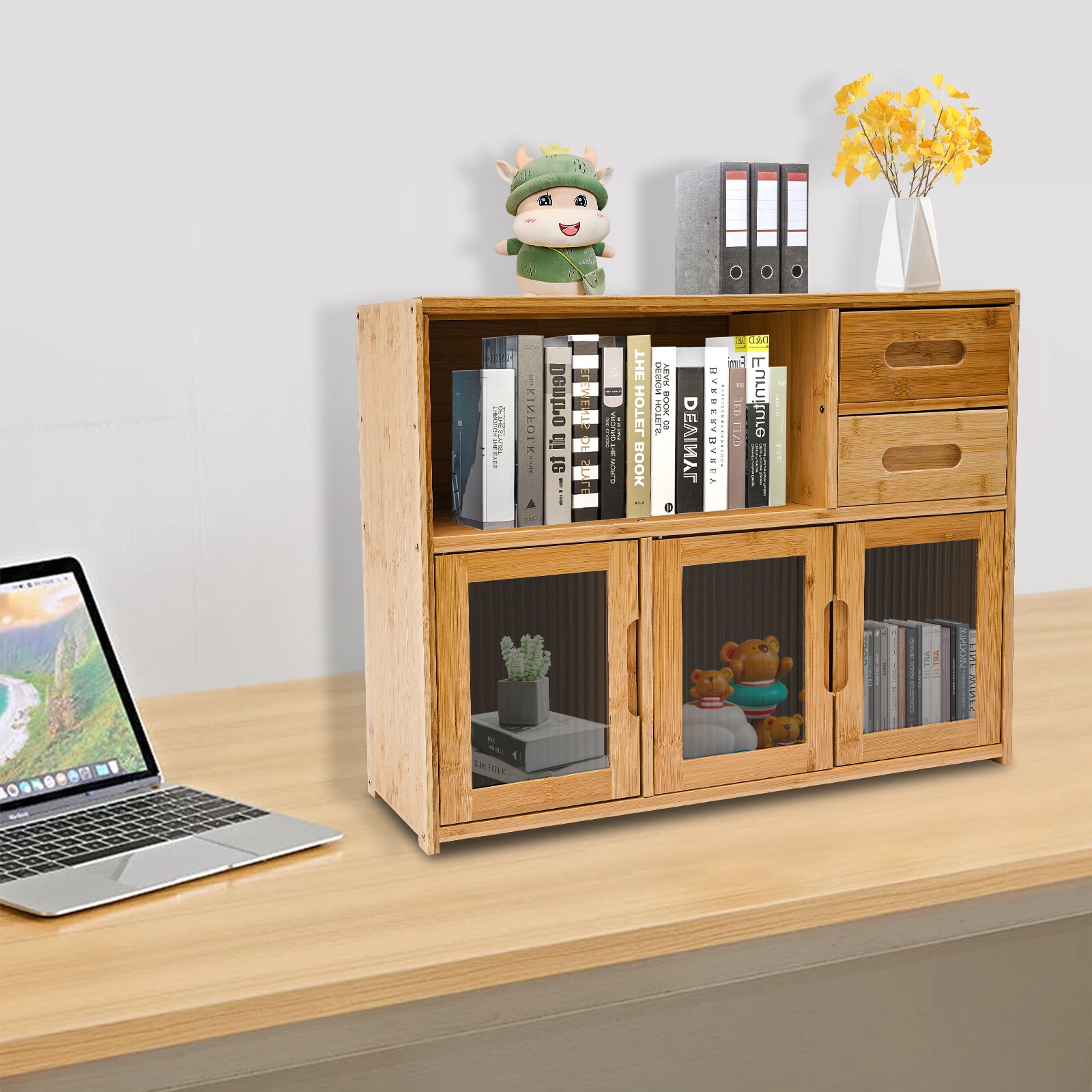 Home Wood Storage Cabinet Kitchen Storage Cabinet Floor Mount Pantry Cabinet