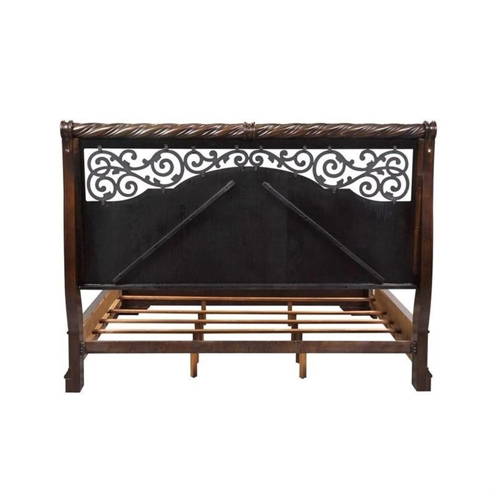 Arbor Place Dark Brown King Sleigh Bed