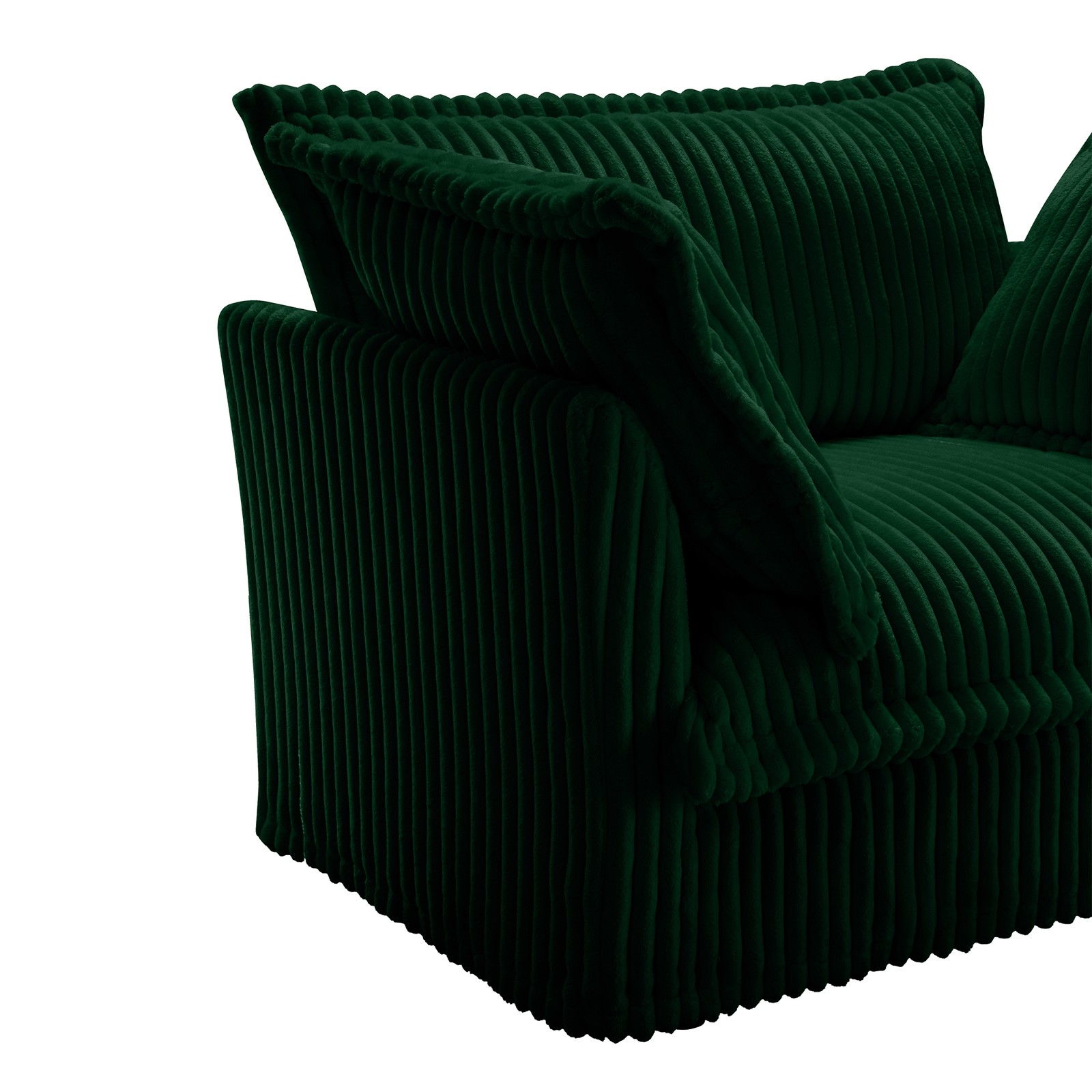 Modular Cloud Sofa 4 Seater, Deep Seating, Green Corduroy Removable Cover