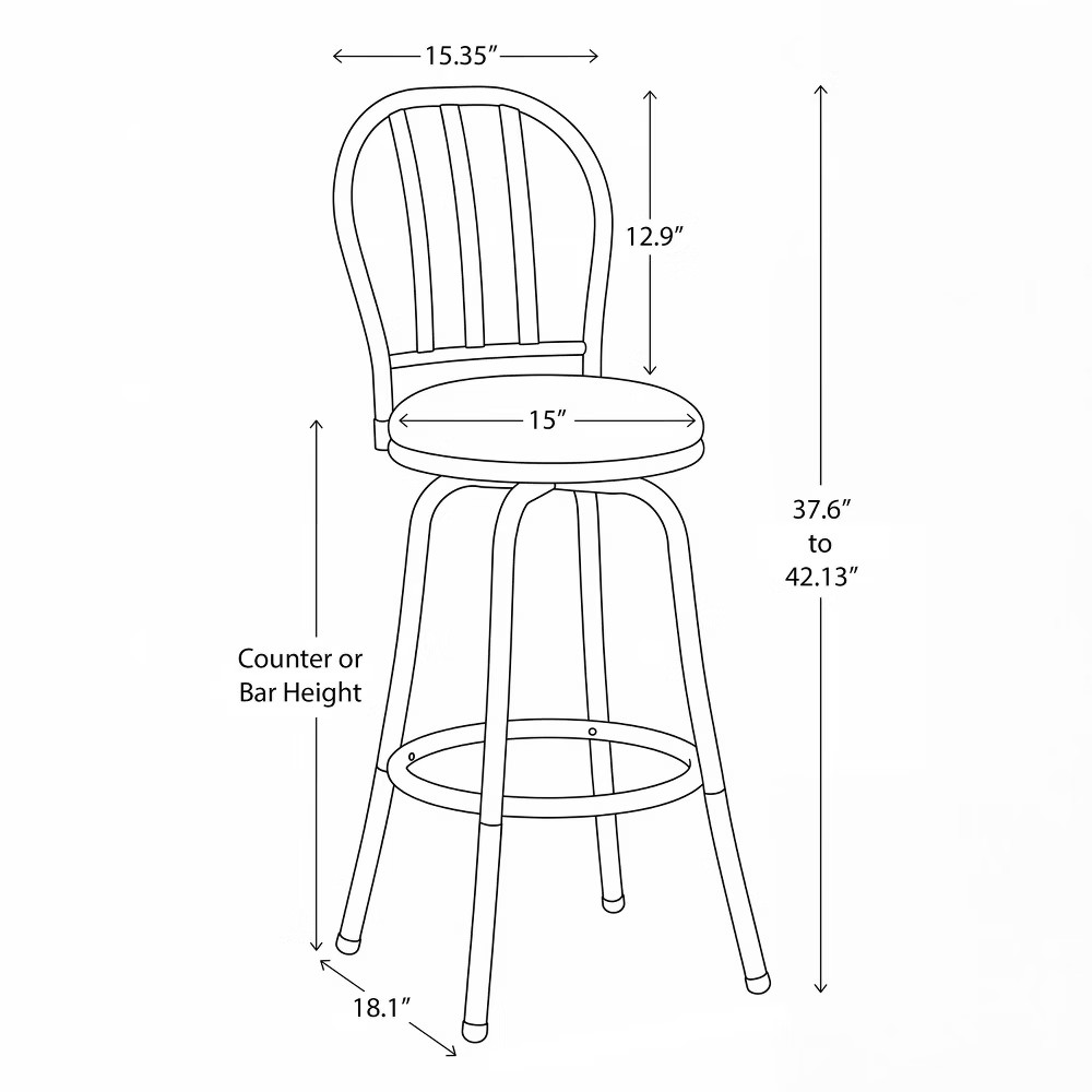 Robinson Adjustable Height Swivel Counter or Bar Stool Gray – Holi Furniture