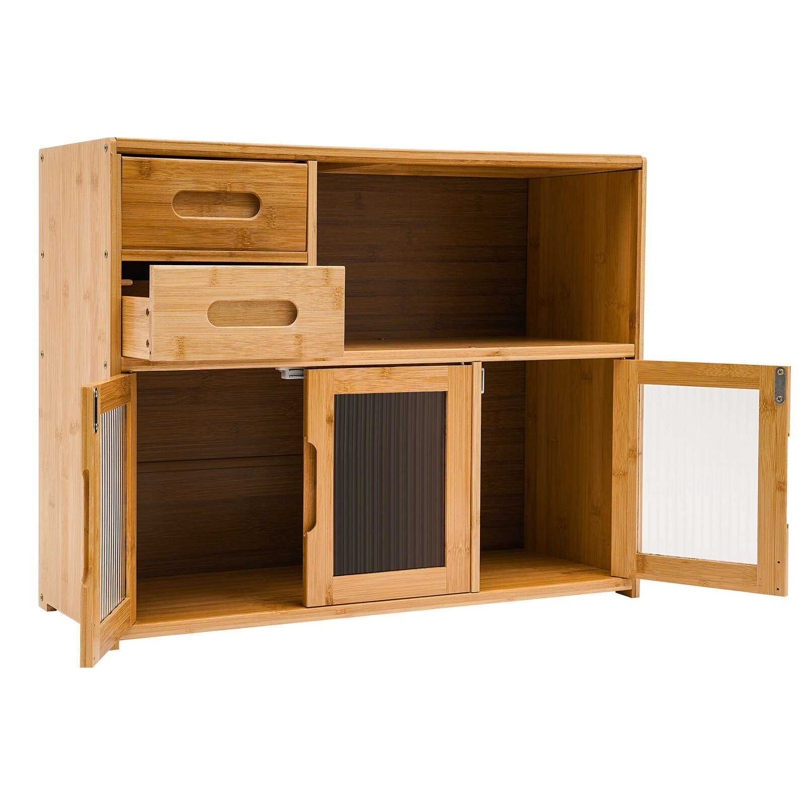 Home Wood Storage Cabinet Kitchen Storage Cabinet Floor Mount Pantry Cabinet