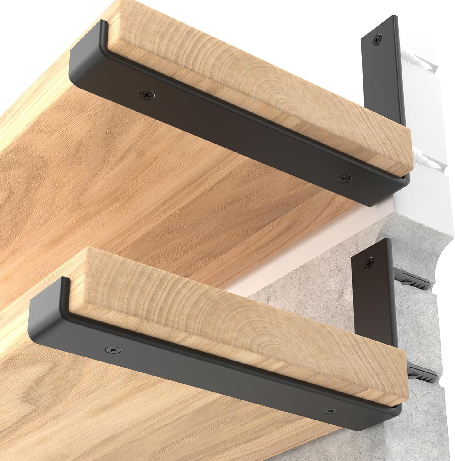 Durable 12-Inch Floating Shelf Brackets 6-Pack – Rust Resistant & Easy Install