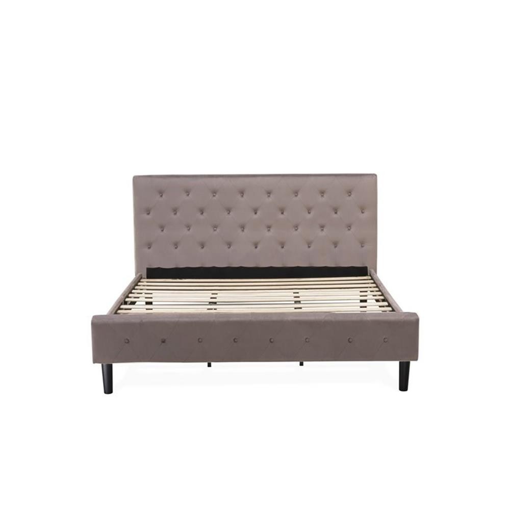 East West Furniture Nolan 3-Piece Wood King Bedroom Set in Brown/Burgundy