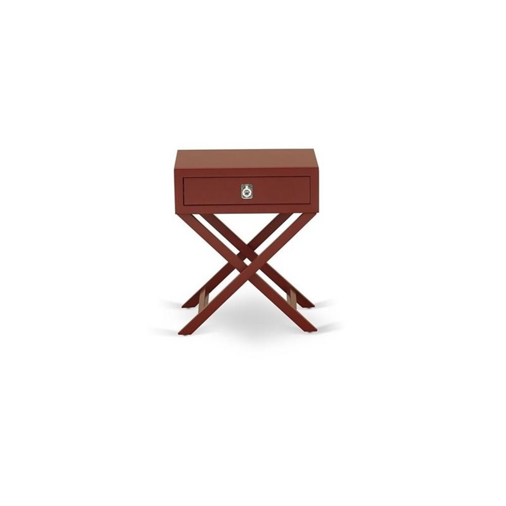 East West Furniture Nolan 3-Piece Wood King Bedroom Set in Brown/Burgundy