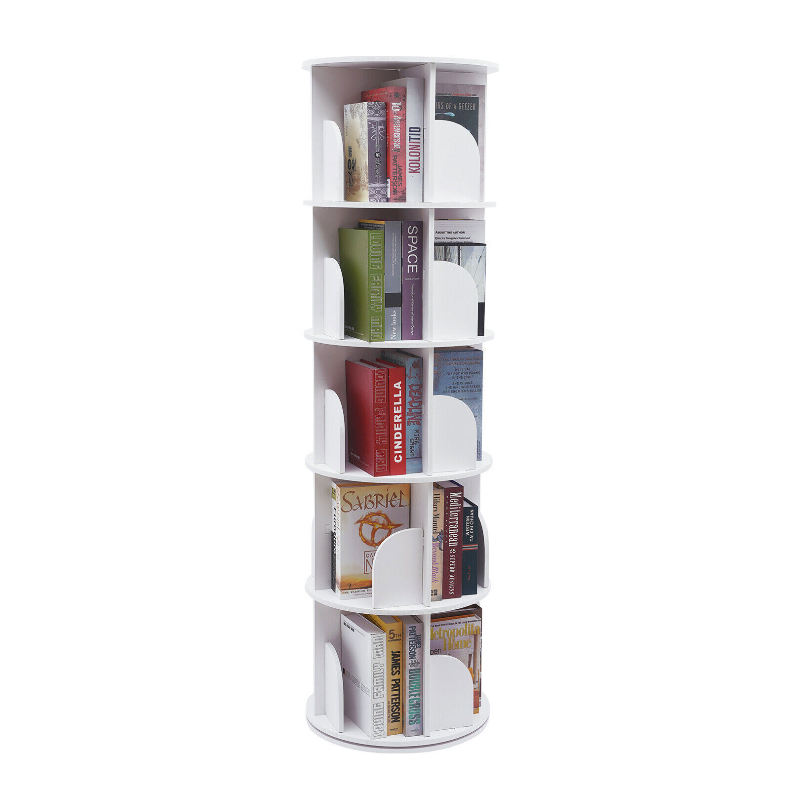 5Tier 360?? Rotating Bookshelf Bookcase Storage Shelf Free standing Display Rack
