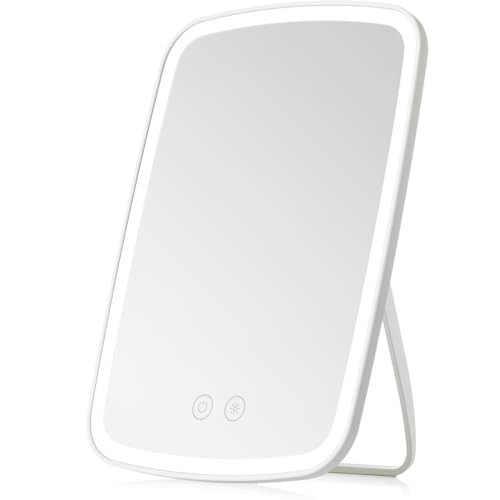 Lighted Makeup Mirror, Portable Mirror with Lights, 1500mAh 9.4″x6.6″ White