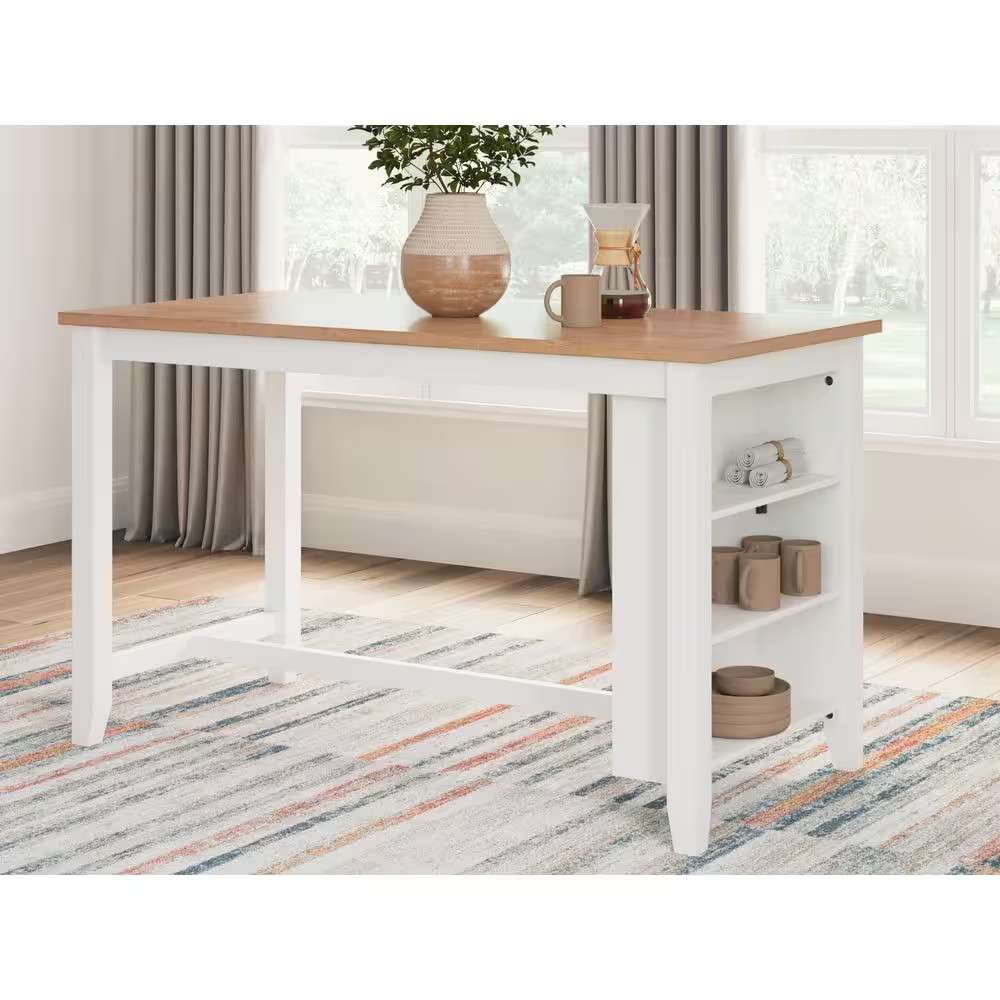 Gesthaven Casual Natural/White Wood 30 in 4 Legs Dining Table Seats 4