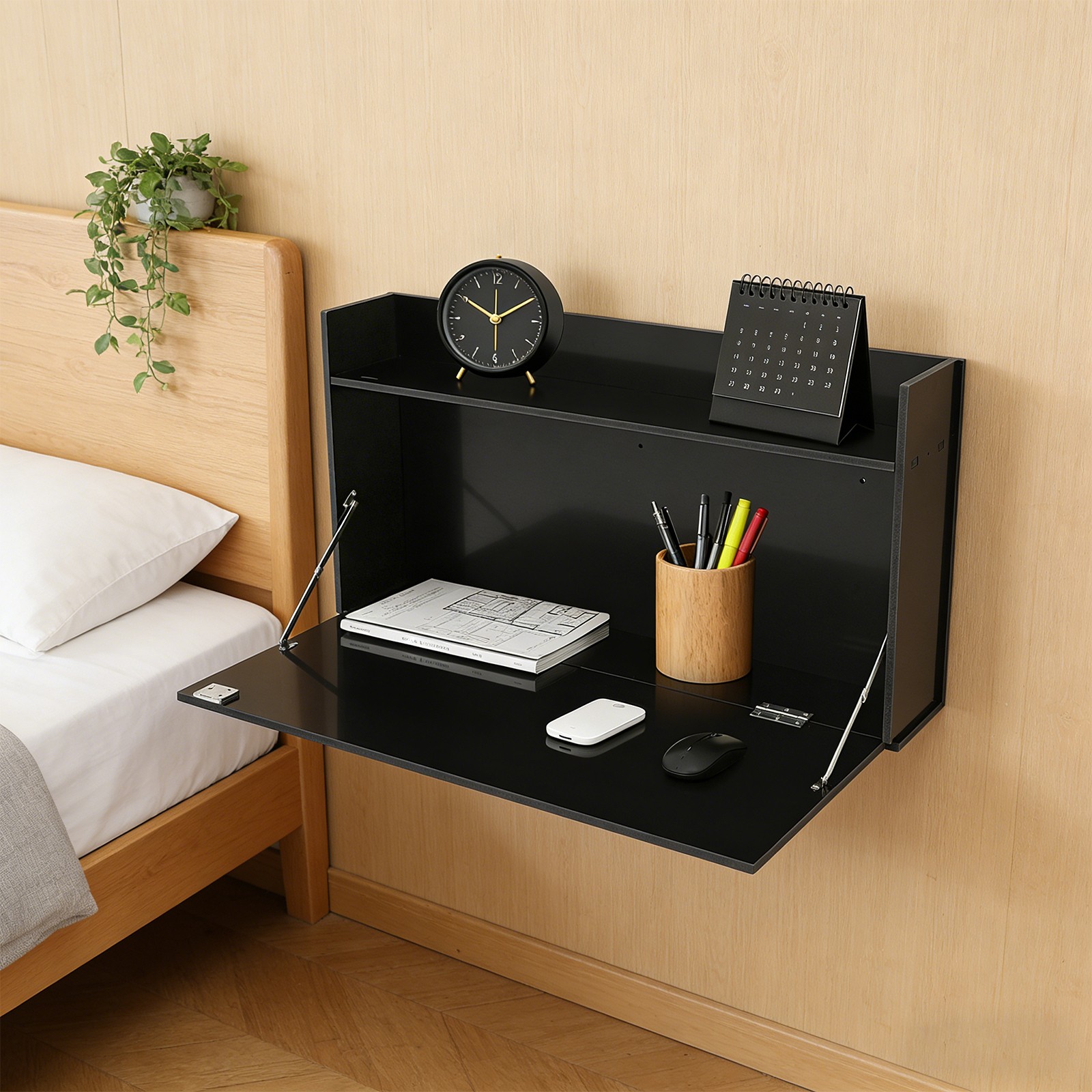 Wall Mounted Desk Cabinet, Multifunctional Floating Desk,Foldable Table Cabinet