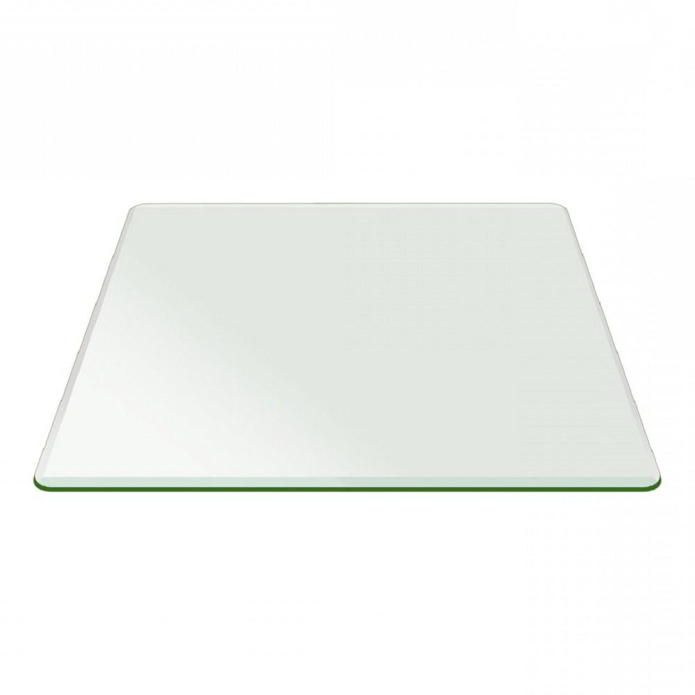 Pro Safe Glass 17″ x 17″ Square Tempered Glass Table Top 1/2″ Thick Bevel Edge