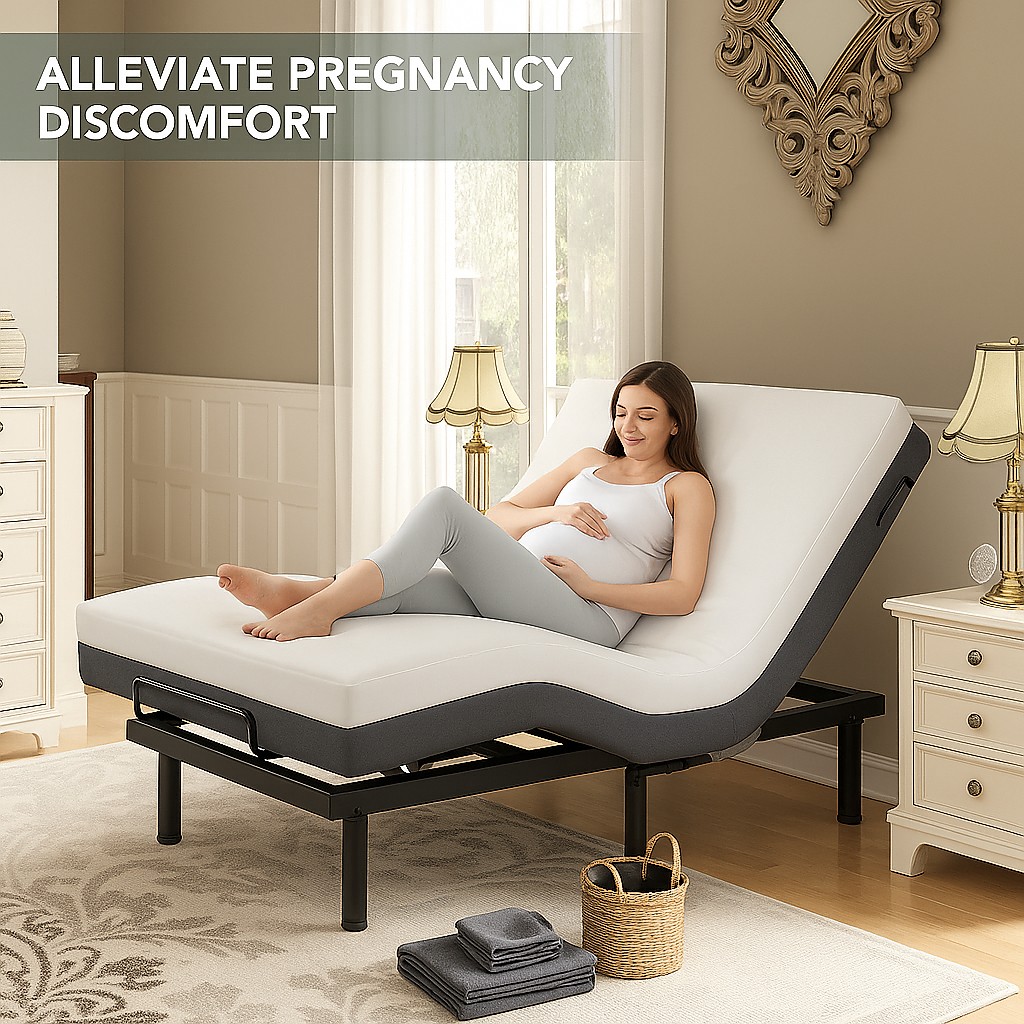 Split King Adjustable Legs Bed Frame with Massage and Remote USB for Recovery