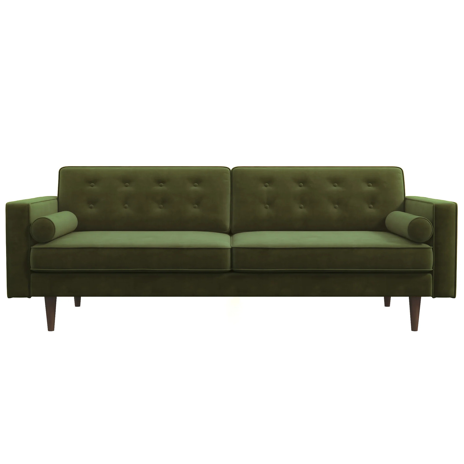 Casey Tufted Back Olive Green Velvet Upholstered Sofa