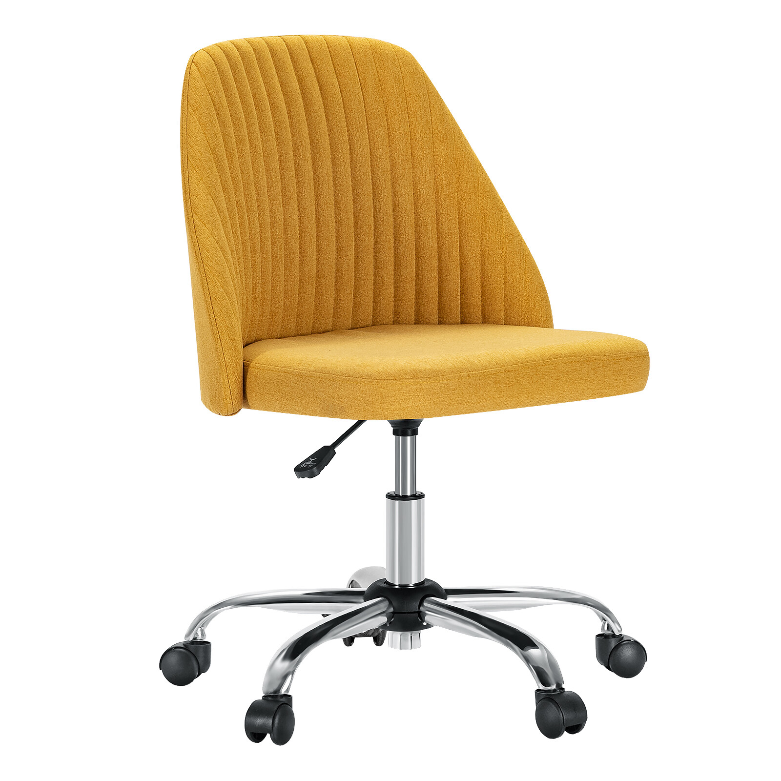 Office Chair Armless Chairs Cute Fabric Desk Adjustable Height Swivel Wheel
