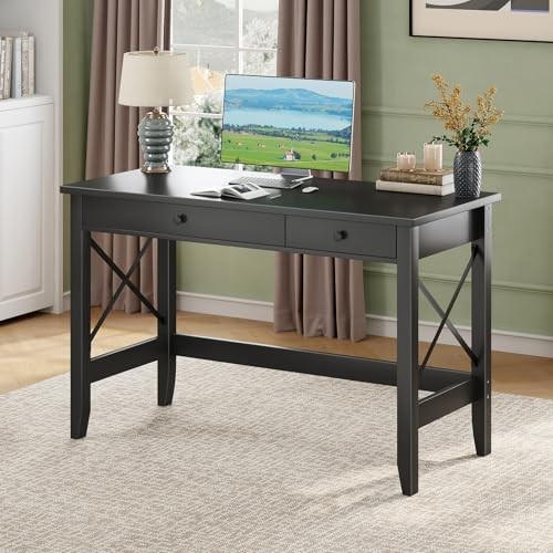 43.3” Computer Desk for Home Office,Farmhouse Executive Desk 43.3 Inch Black