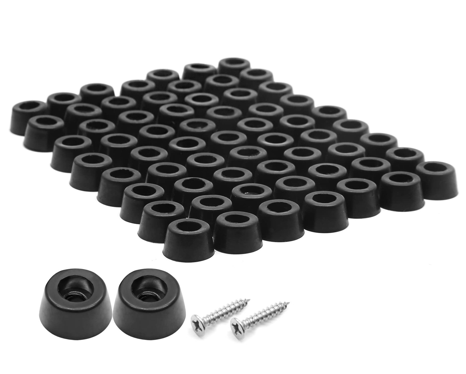 100 Pcs Cutting Board Feet, 0.31″ X 0.59″ (H X D) round Black Rubber Feet Non Sl