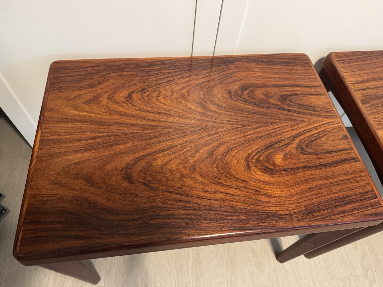 Vejle Stole- og Møbelfabrik Danish Rosewood End & Side Tables Pair Dark Wood