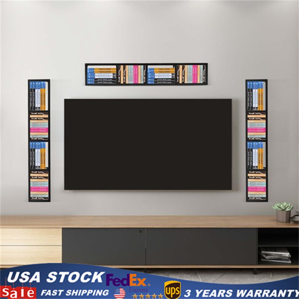 3*Floating Media Storage Cabinet Wall Mount Shelf Rack CD DVD Organizer Shelves