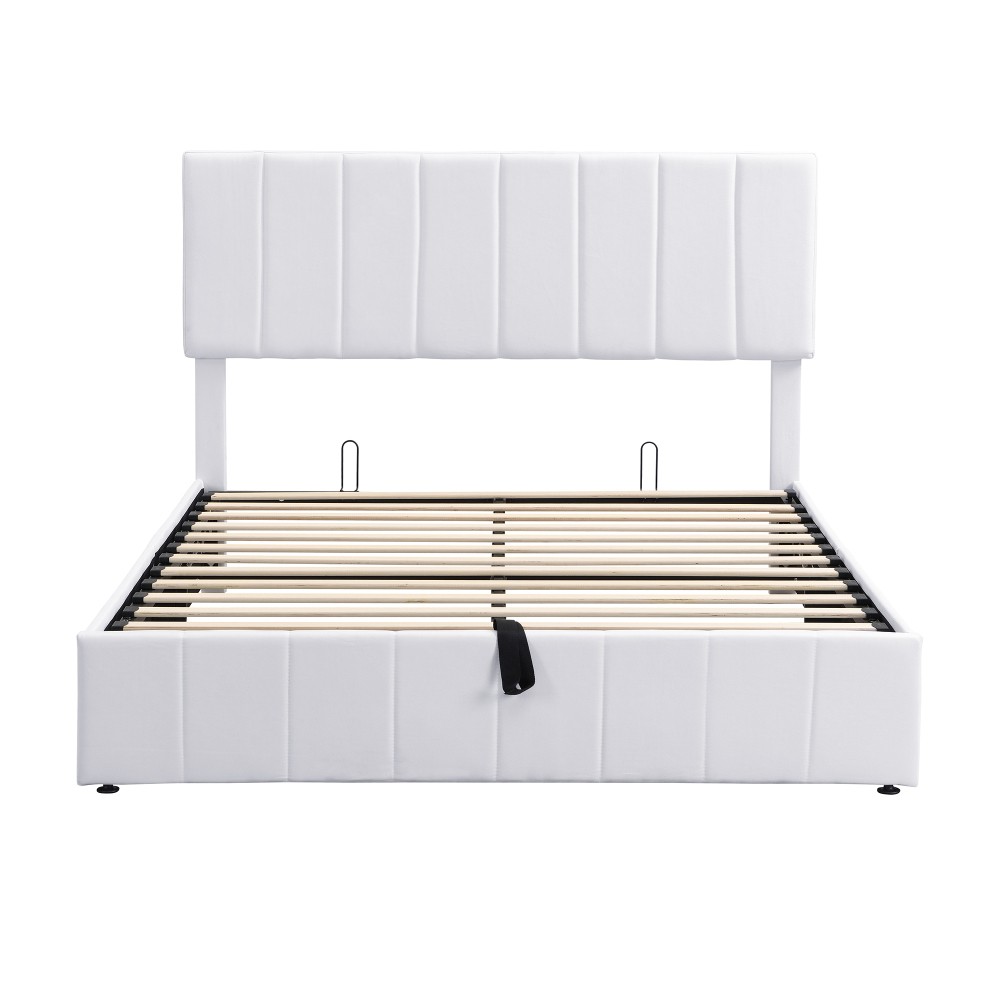 Queen Size Upholstered Platform Bed with A Hydraulic Storage System 80”L*60”W