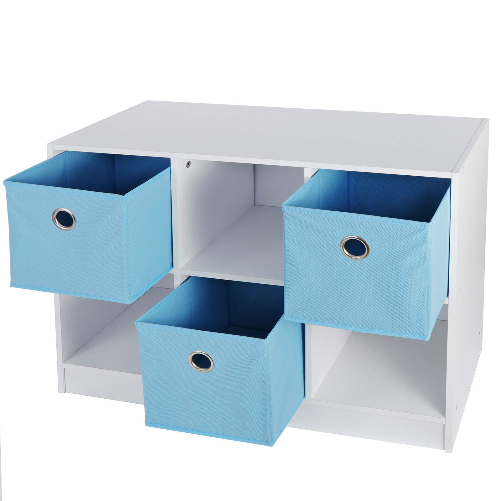 6 Cube Bookcase Rack Storage Shelves with Bins Storage Organizer Home Office