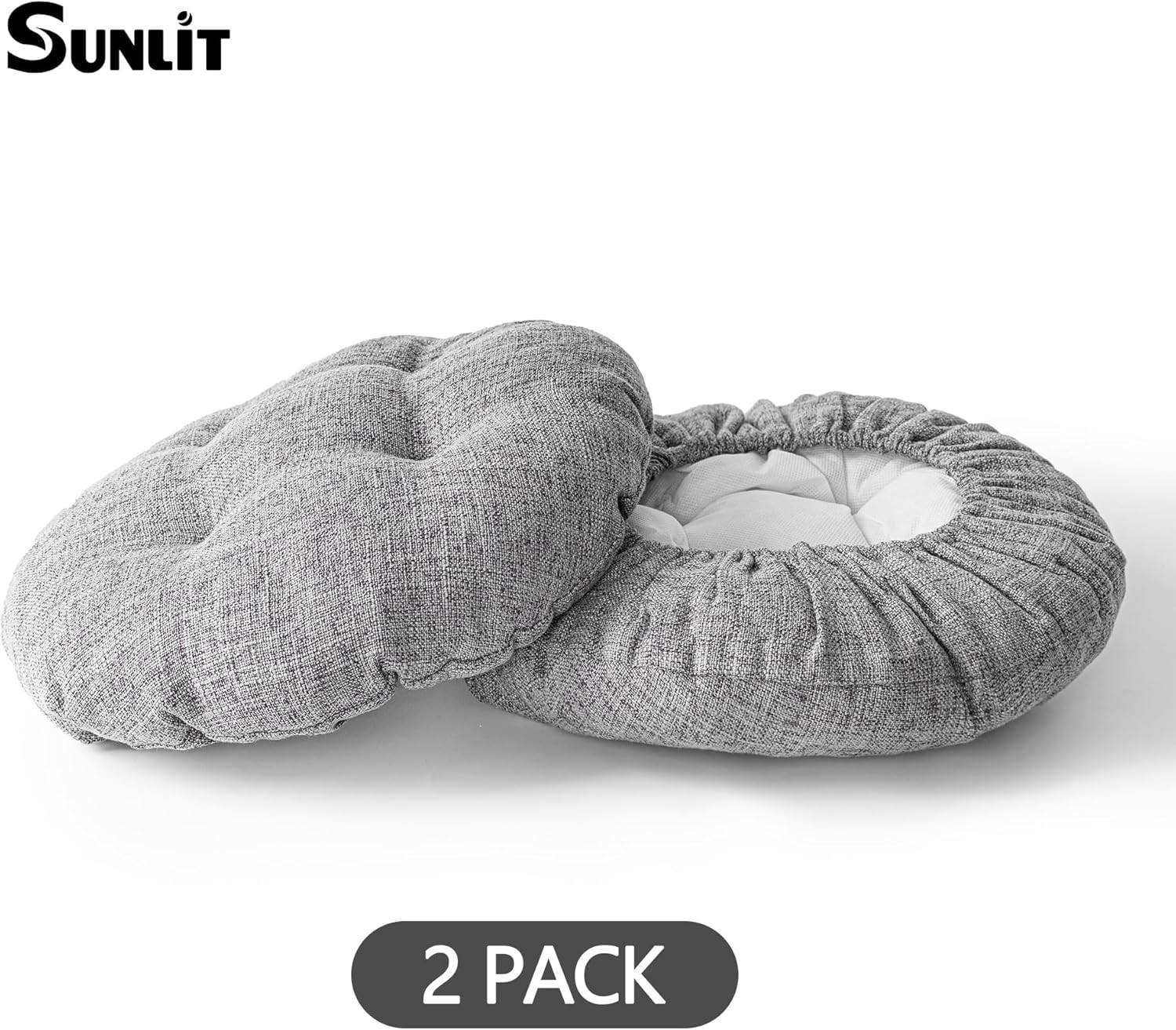 Bar Stool Covers – Set of 2 Round Bar Stool Seat Covers, Soft and Cushioned