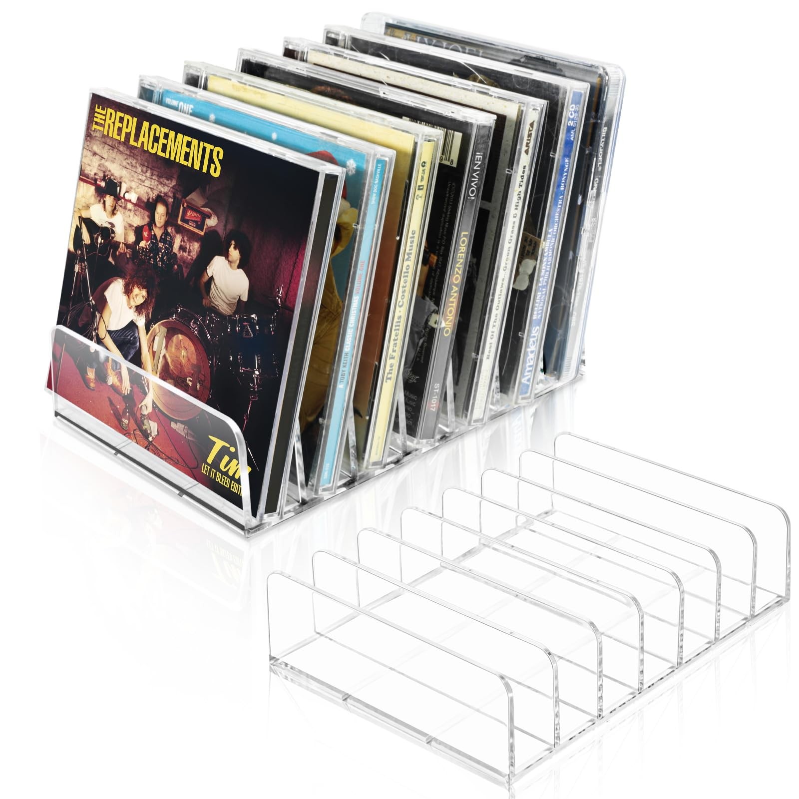 Vowcarol CD Holder 2 Pack, Clear Acrylic 6.7 x 4.9 x 1.7 inches, Transparent