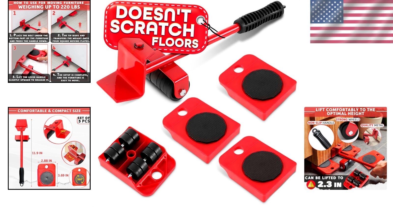 Versatile Appliance Sliders with Wheels – Ideal for Tile & Hardwood Floors