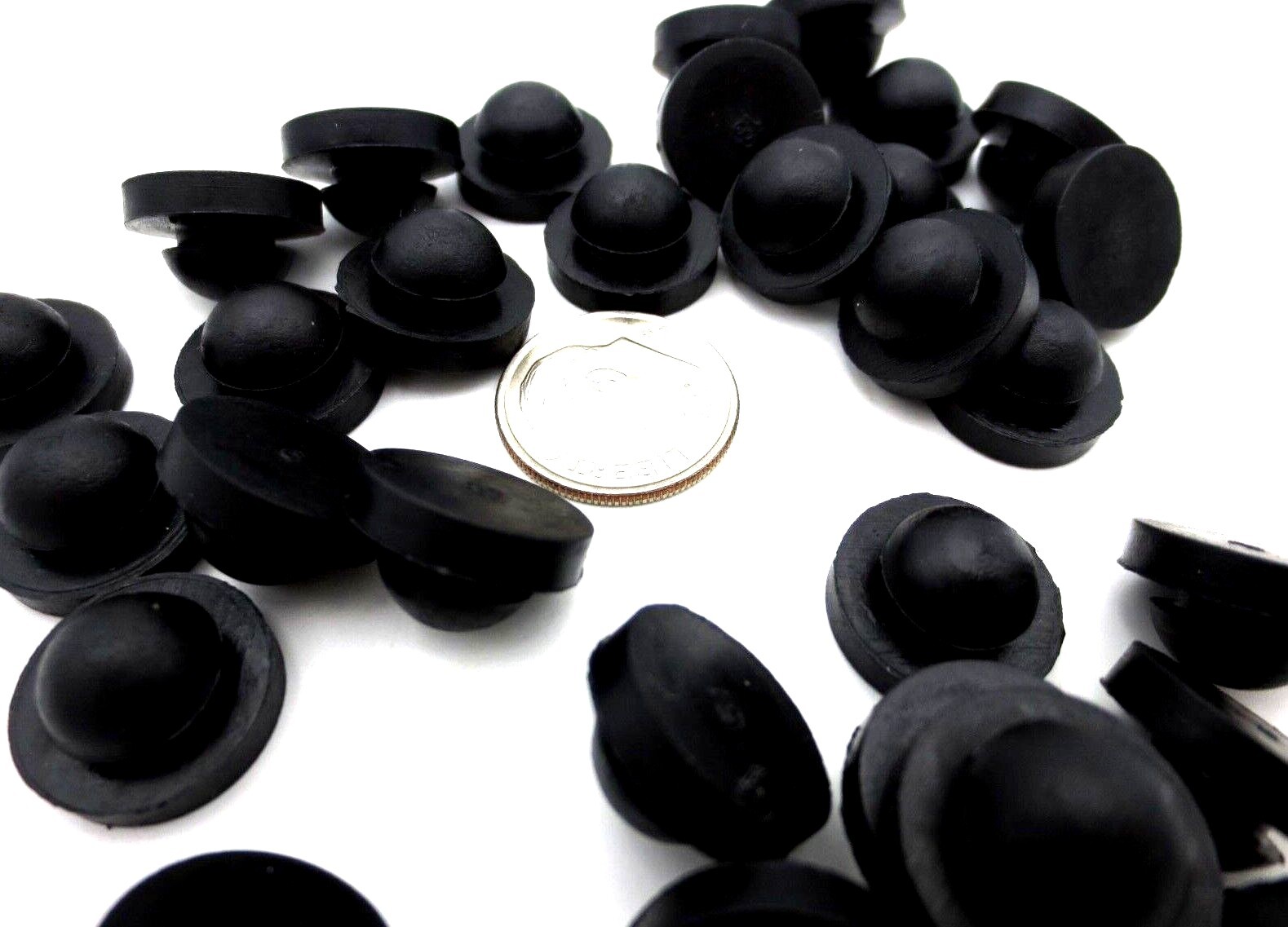 1/4″ Grommet Bumper Rubber Stem Pad Fit In 1/4″ Hole 1/16″ Panel, 9/16″ OD Pad