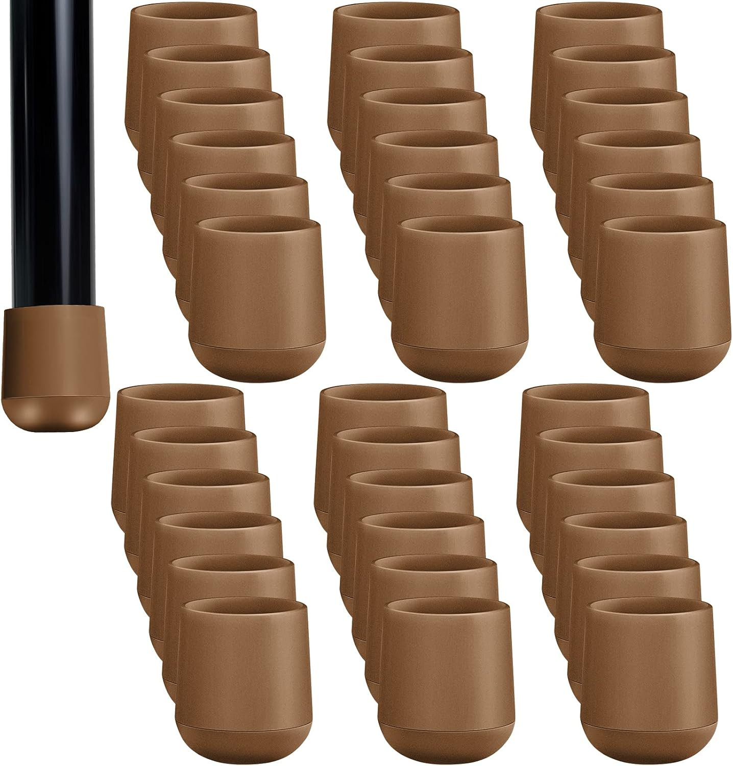 36 Pieces 7/8 Inch Folding Chair Leg Caps Heavy-Duty Plastic Chair End Caps Non