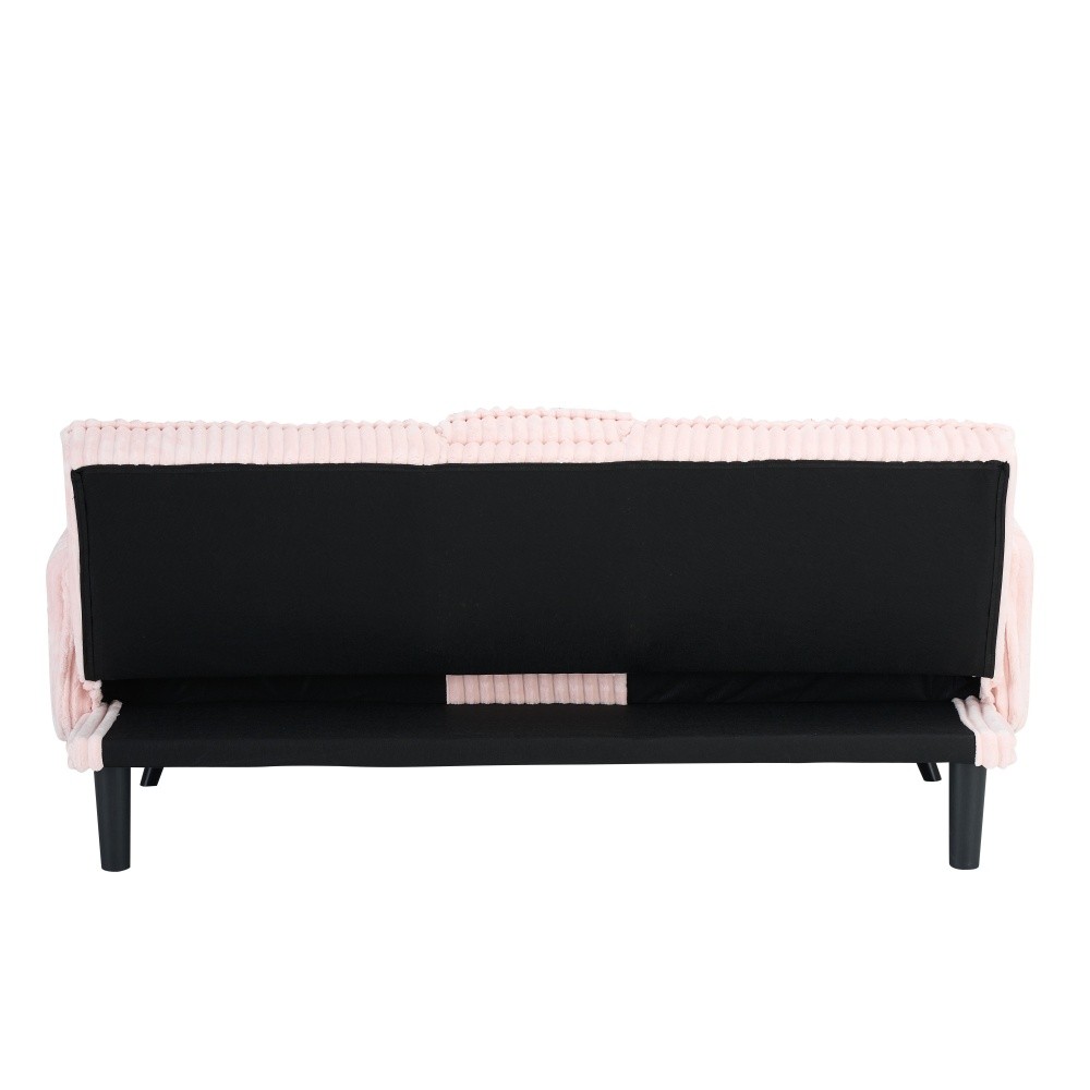 Pink corduroy sofa suitable for sitting and lying in the living room