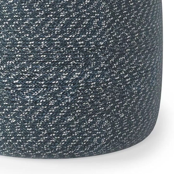 Brodie Round Braided Pouf – WyndenHall – Color Aegean Blue/Natural