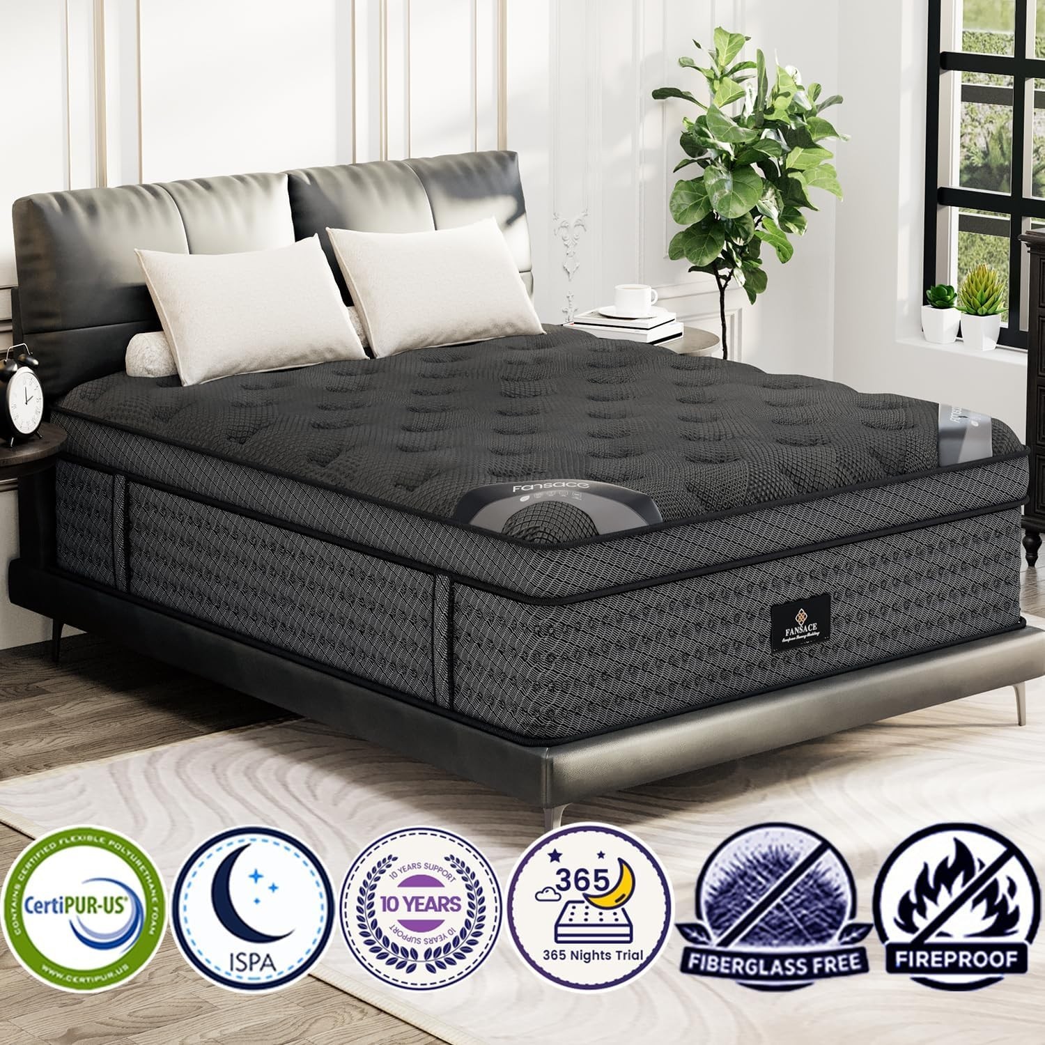 King Size Mattress (High-End Upgraded) Hotel Level Luxury 14 Inch Hybrid King Ma