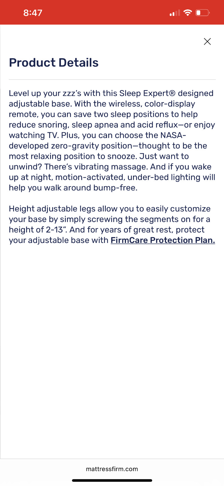 High Quality- Adjustable Bed Frame Base With Massage Backlit Remote Twin XL King