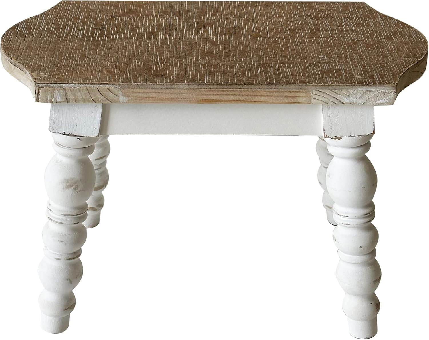 Wooden Bathroom Farmhouse Step Stool, Wood Foot Stool for Adults Kids, Bedside S