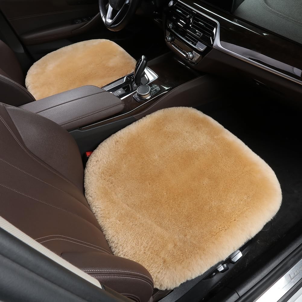 2 Packs Genuine Australia Sheepskin Auto Front Seat Cushion Natural Wool Car Se’