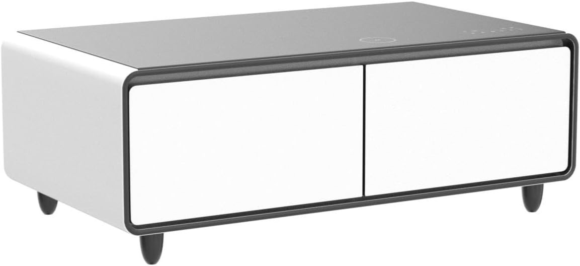 LIVTAB Smart Coffee Table, Living Room Table with Built in Fridge and Speakers