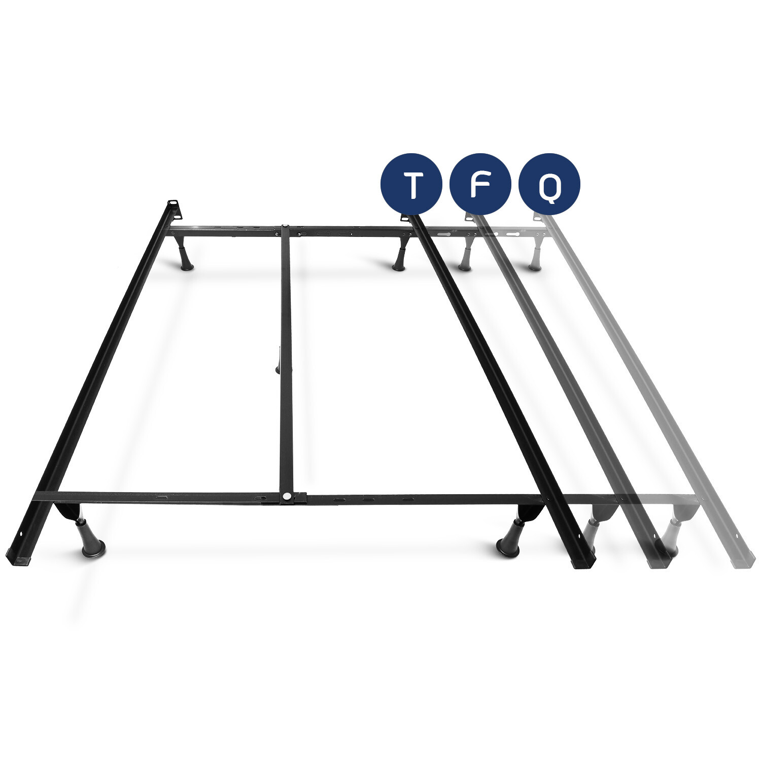 Metal Bed Frame Adjustable for Twin Full and Queen Size with Center Support Leg