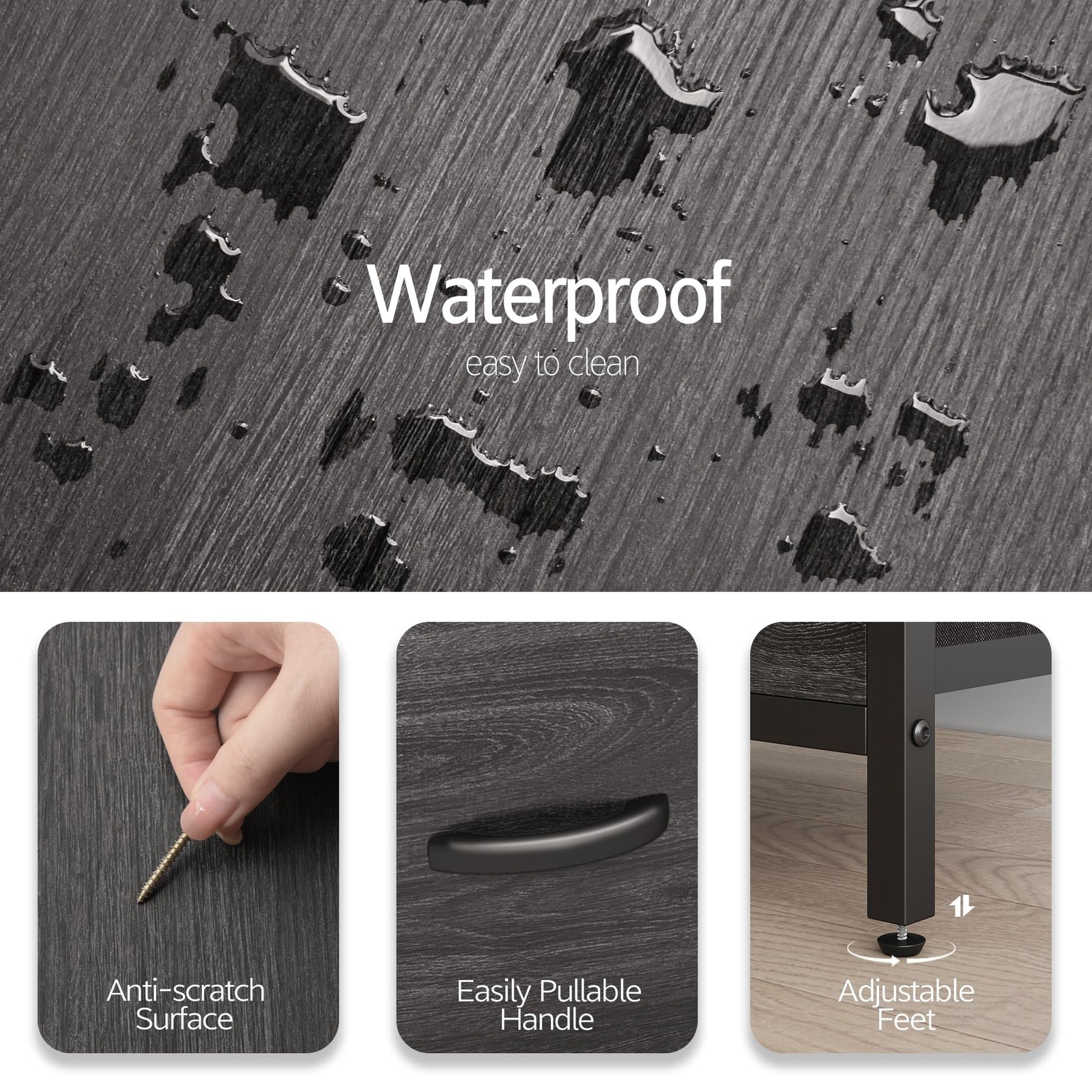 Vagusicc 22.25 inches x 11.81 x 15.75 inches, Gray Walnut (2 Pack)