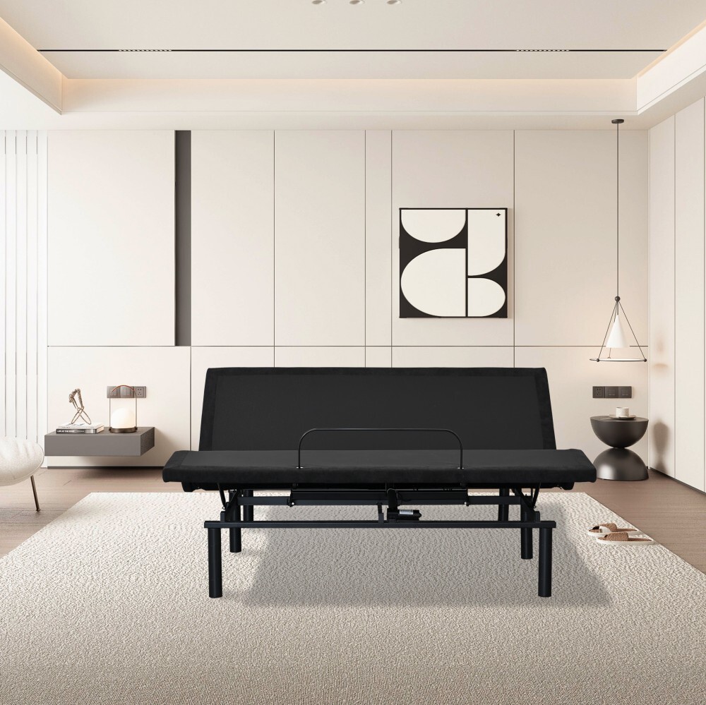 Modern King Size Electric Adjustable Bed Frame Base with Stress Remote Control