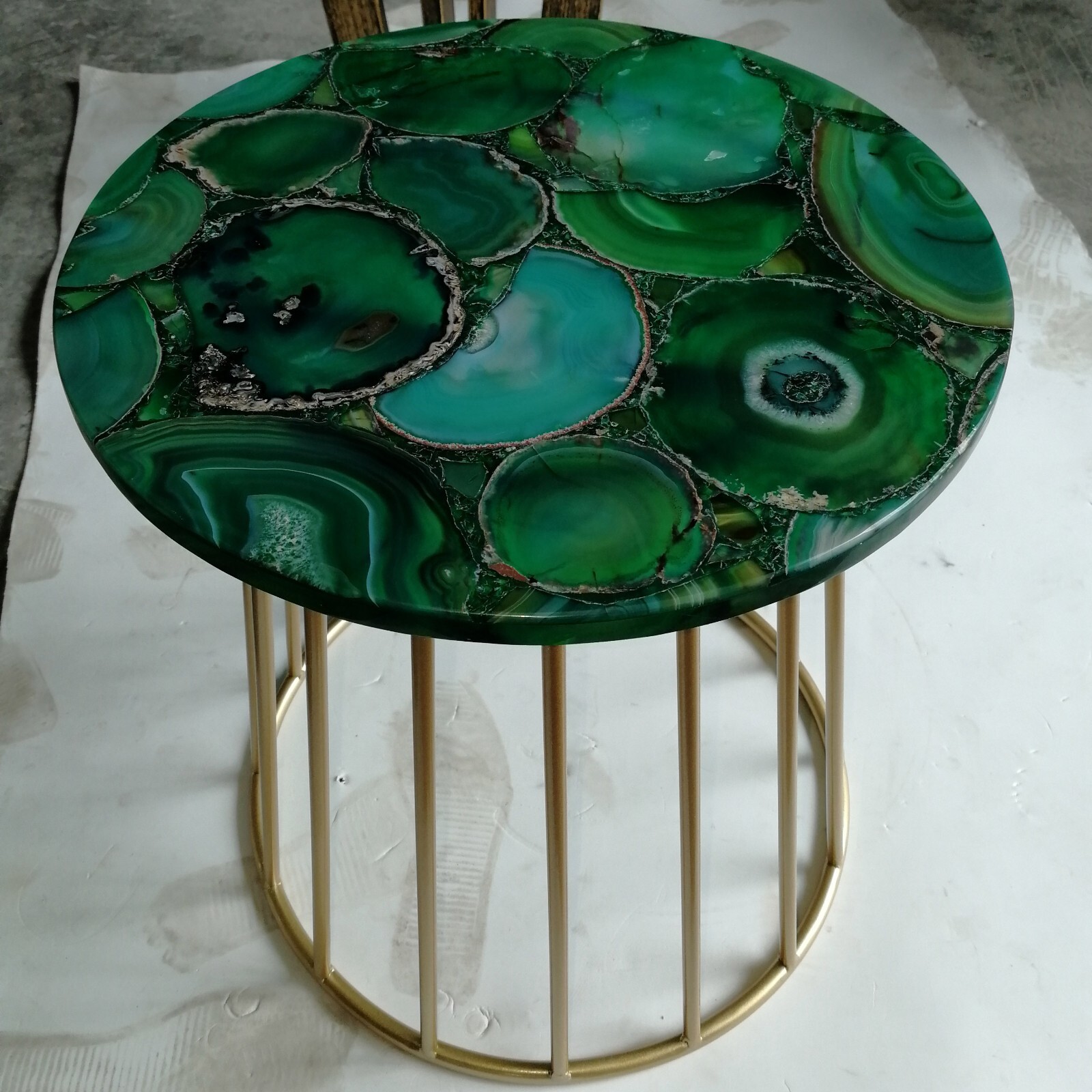 Green Agate Coffee Side Top Handmade Living Room Sofa Furniture For Home Decors